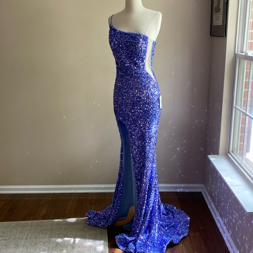 New $439 Portia and Scarlett blue dress sequin ocean blue 4 PS23408